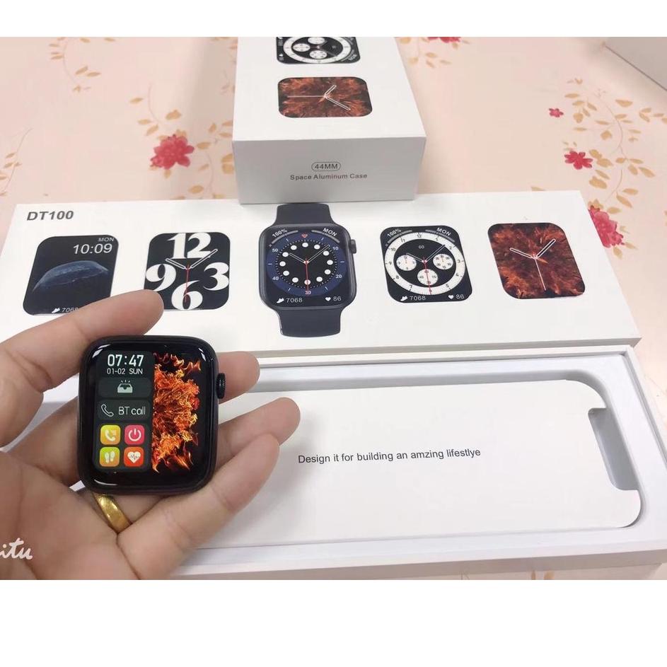 Hot Sale DENNOS DT100+ PLUS original iwo SmartWatch 1.75 inci Layar penuh bluetooth custom wallpaper