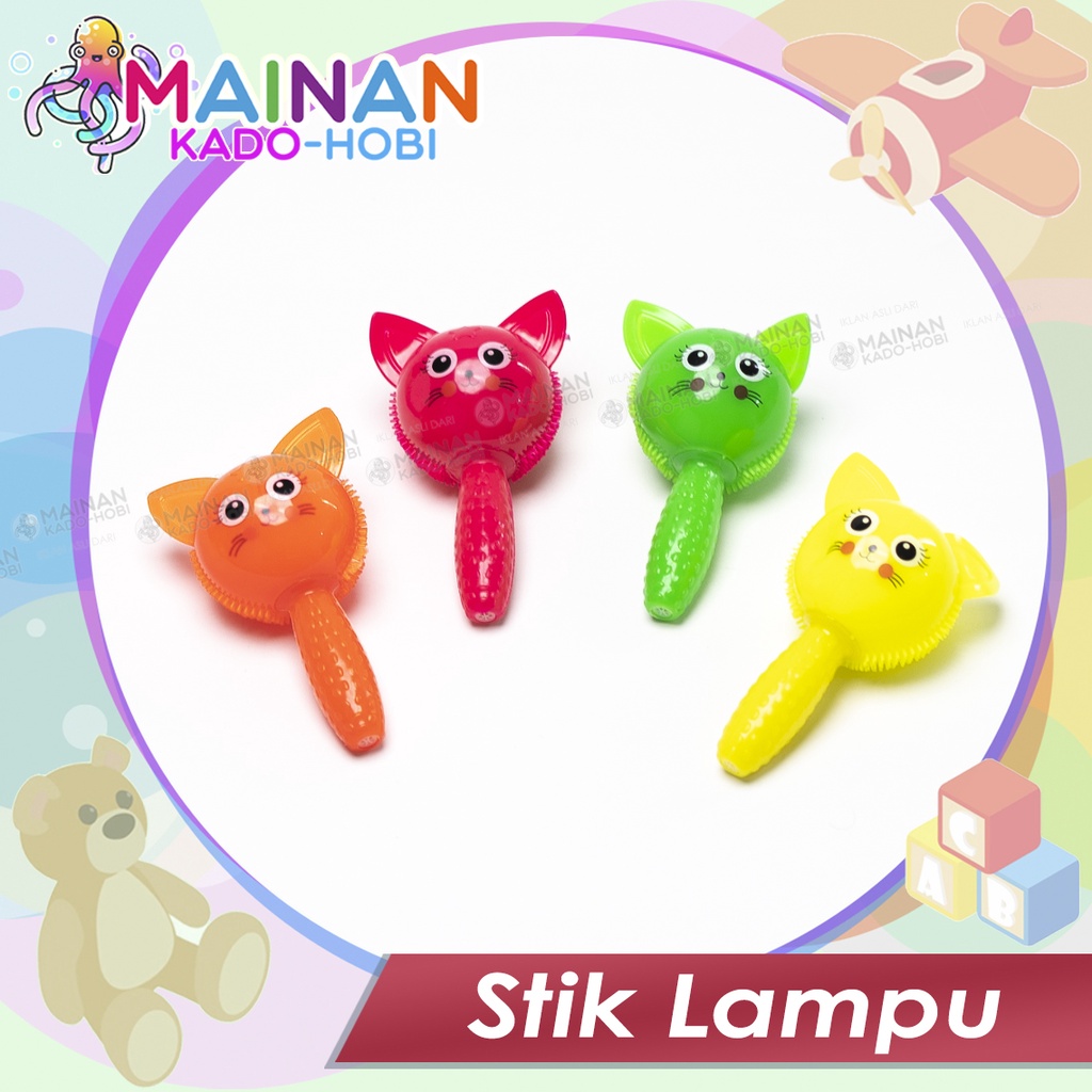 MAINAN ANAK EDUKASI GOYANG BONEKA KARAKTER RUBBER STIK LAMPU