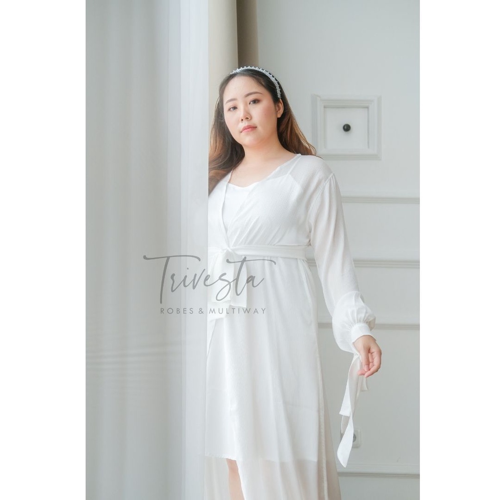 [BIG SIZE] Penelope Robe- FAE Collection- Kimono Pengantin Wedding Robe Bride Robe bahan Cradenza