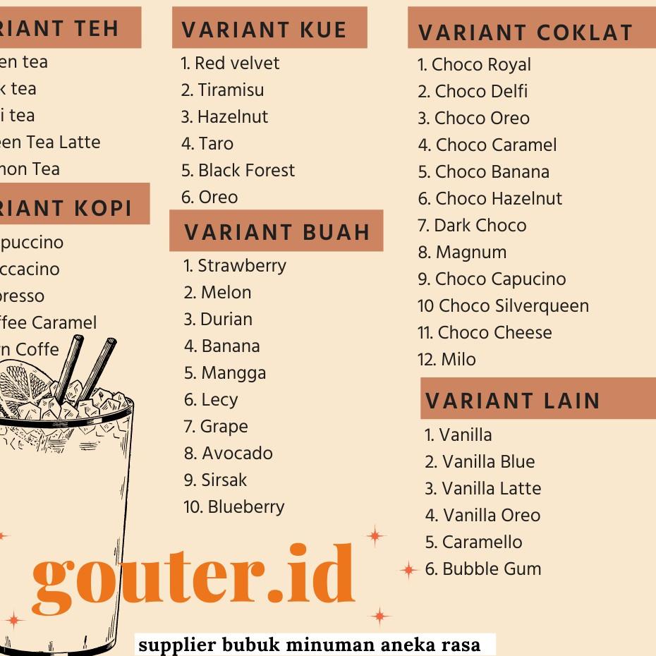 

GRATIS ONGKIR✅BUBUK MINUMAN RASA 1KG / SERBUK MINUMAN ANEKA RASA / BUBUK MINUMAN KEKINIAN / MINUMAN INSTAN / BOBA|KD4