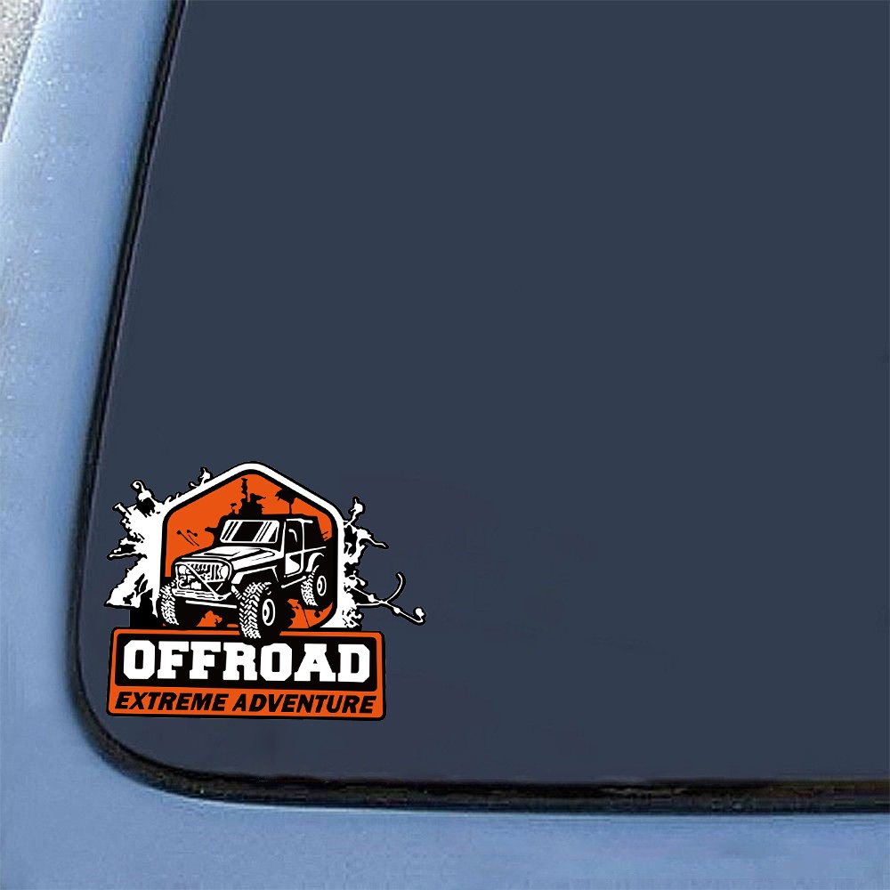 Explorer Offroad Extreme Adventure Off Road Kendaraan SUV Jendela Mobil Kaca Depan Pintu Mobil Personalisasi Stiker Reflektif Motocross Berkemah Luar Ruangan Stiker Dekoratif Tahan Air