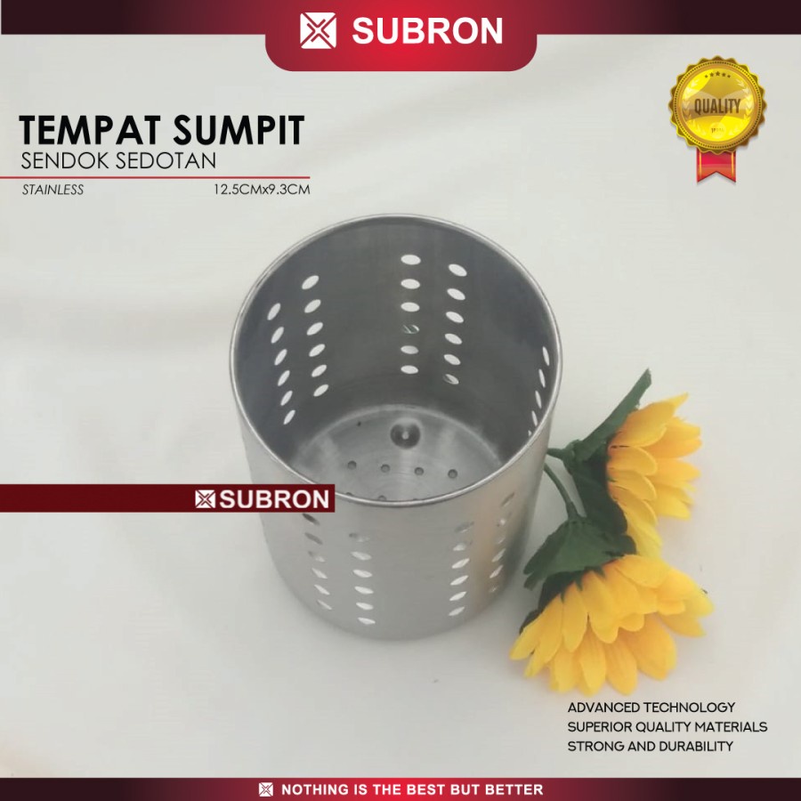 Tempat Sumpit Sendok Sedotan Stainless Steel Restoran - SUBRON