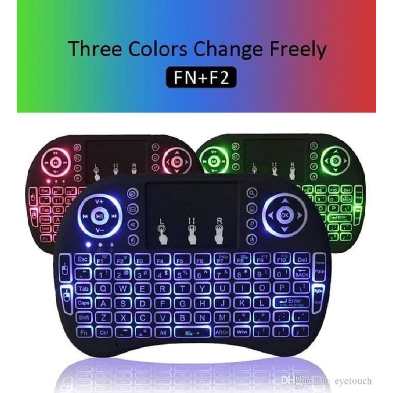 Keyboard Mini Mouse Wireless Led Rgb Blacklight Touchpad Android Smart TV Box
