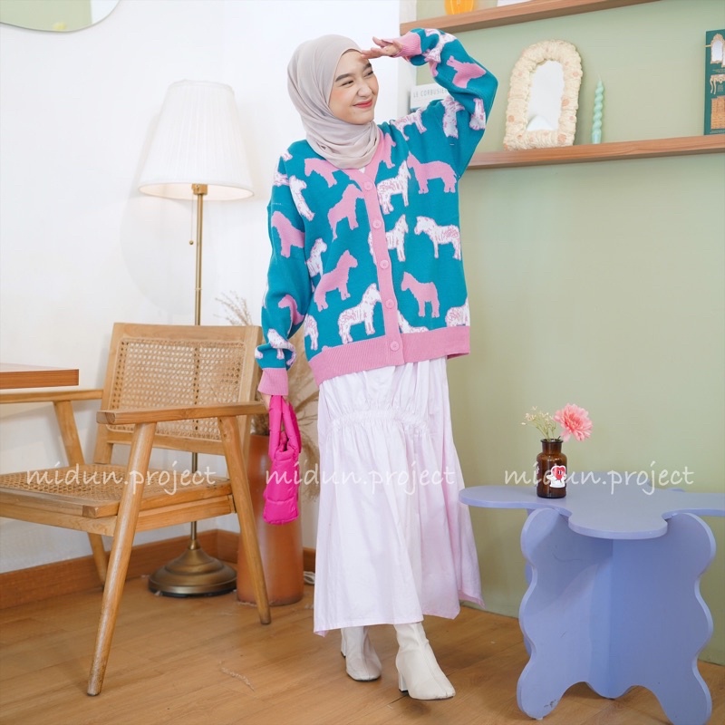 MARSYA HORSE CARDY | CARDIGAN MOTIF PREMIUM