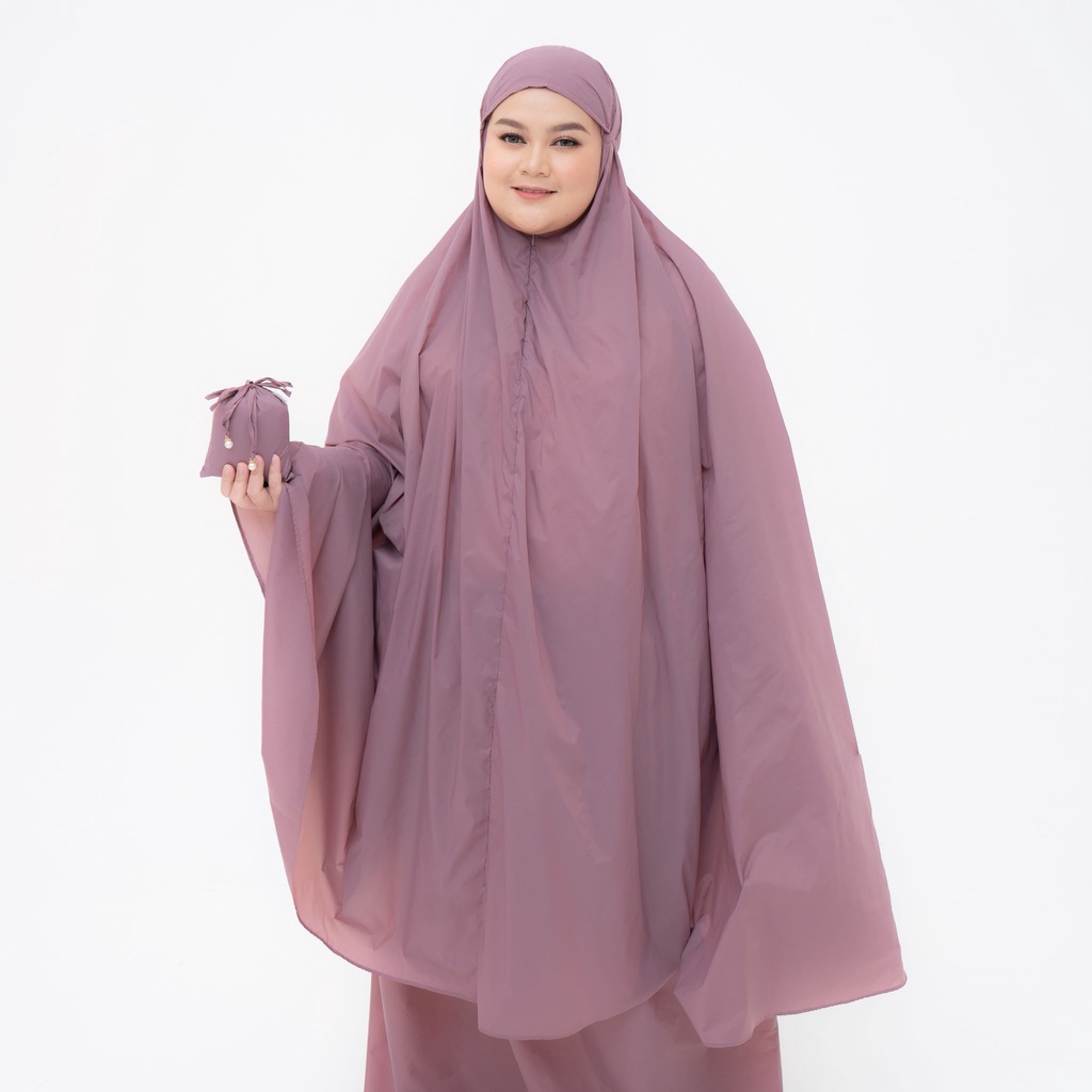 ALIF MUKENA MINI PARASUT PREMIUM KOREA TRAVEL JUMBO - MAUVE ( JMB-045 )