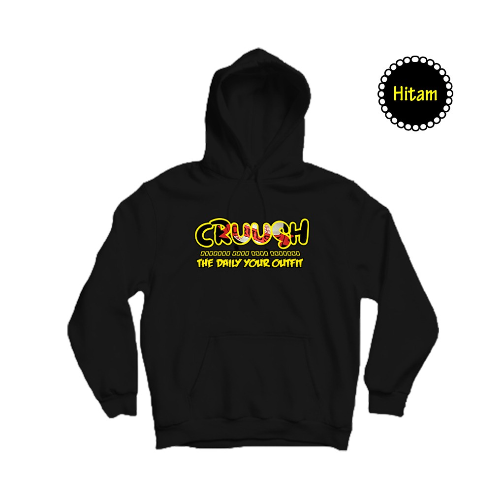 CRUUSH - Jaket Hoodie Cruush Hitam Premium Unisex - Sweater Hoodie Cruush Pria Wanita Bahan Fleece Tebal