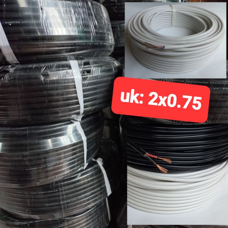 harga (PER METER) Kabel Listrik 2x0.75 PER METER Serabut Putih JEVON Hyo kabel instalasi ringan lampu rumah.uk 2X0.75 PUTIH/HITAM