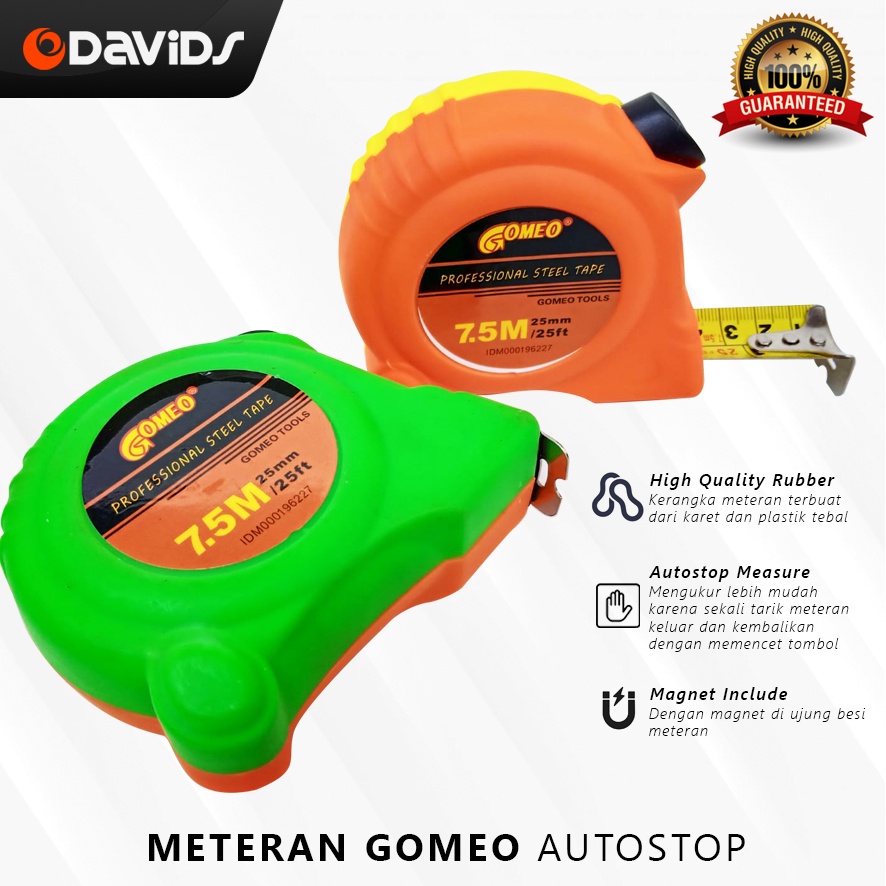 Meteran Tukang Roll Paling Bagus Measuring Tape 5 Meter 7.5 5m Gomeo