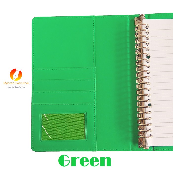 

ONIX GREEN / HIJAU BINDER KULIT KANCING EXCLUSIVE 20 RING A5 CAMPUS