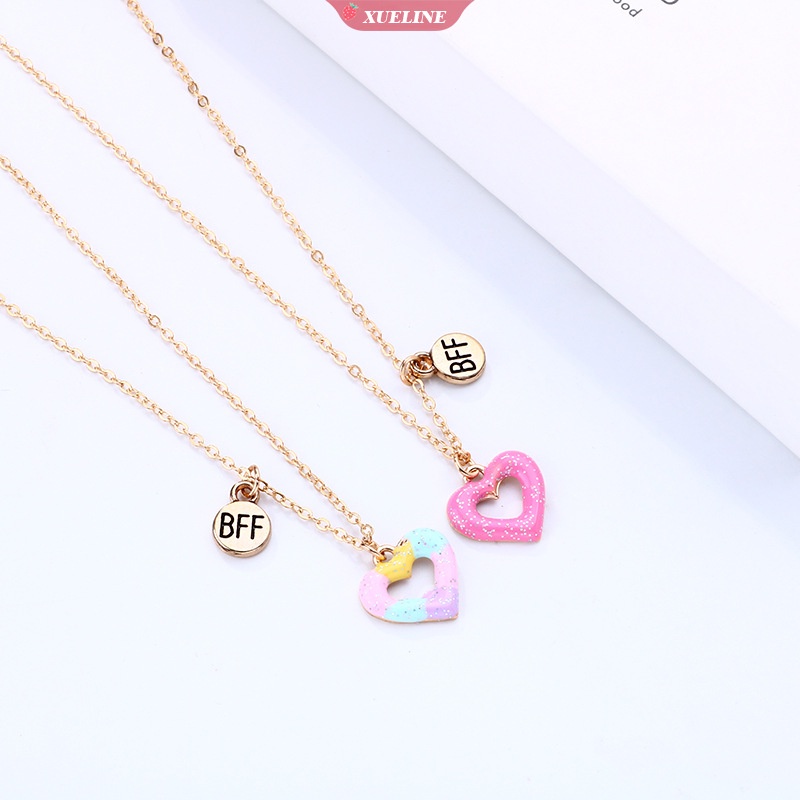 New doughnut love Kalung Lucu Sederhana Paduan drip Minyak Teman Baik BFF Kalung set [ZXL]