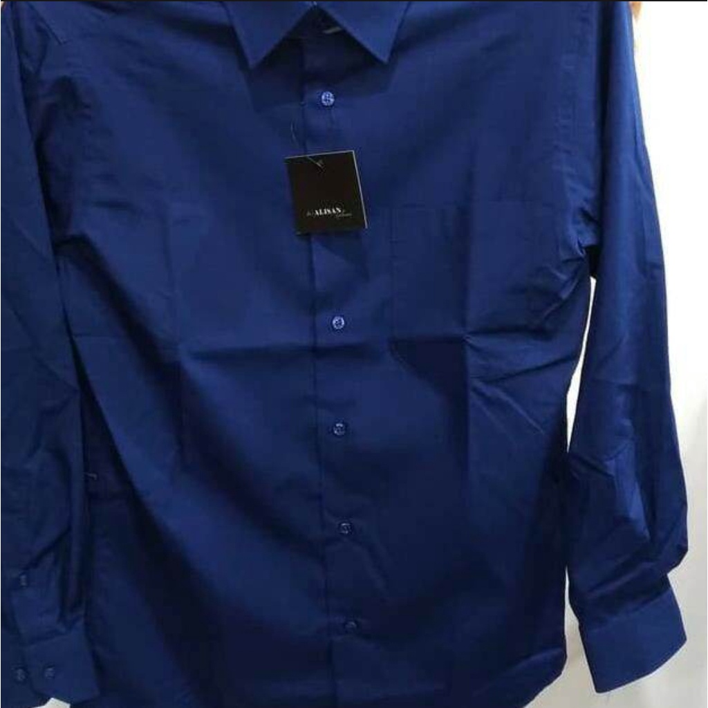 Kemeja Alisan Lengan Panjang Biru B7 Reguler / Kemeja Formal Pria Lengan Panjang Biru Dongker / Atas pria Lengan panjang