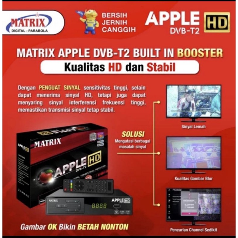 SET TOP BOX STB Matrix Apple hd merah kuning Tanaka T2 new Hinomaru  SUPER HD  SIARAN TV DIGITAL RECEIVER SNI PLUS KABEL RCA DVB T2 4K UHD4K TV Box High Definition Terrestrial Receiver RCA HDMI STB TV TABUNG LED LCD