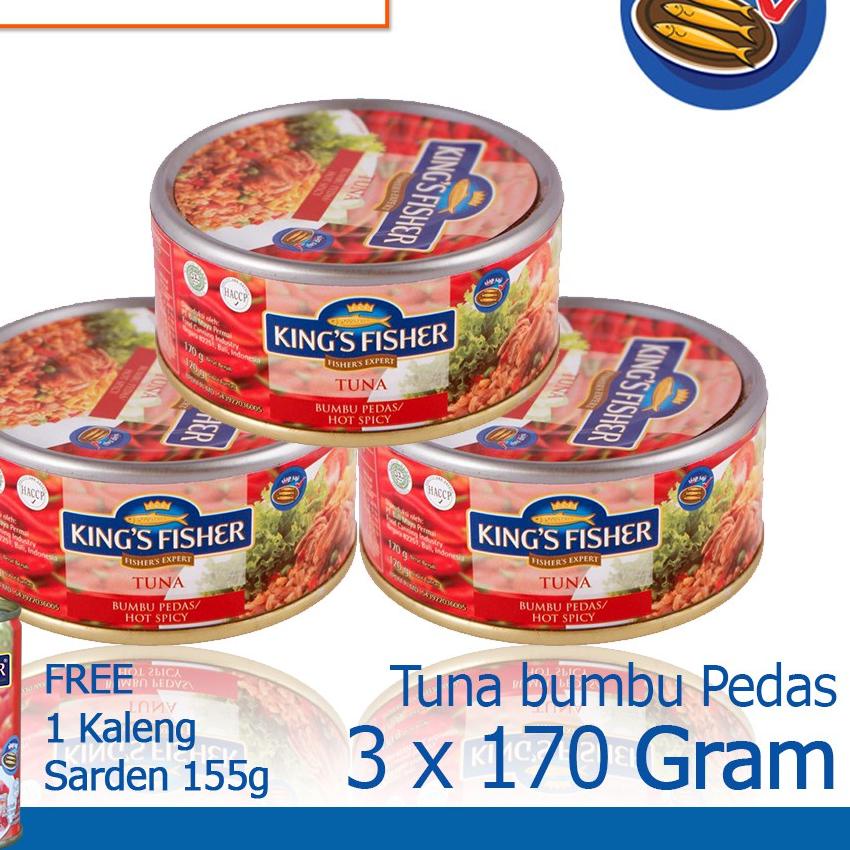 

COD✔️King's Fisher Paket 3 Pcs Tuna Hot Spicy 170 gr gratis sarden 155 gr|RA6
