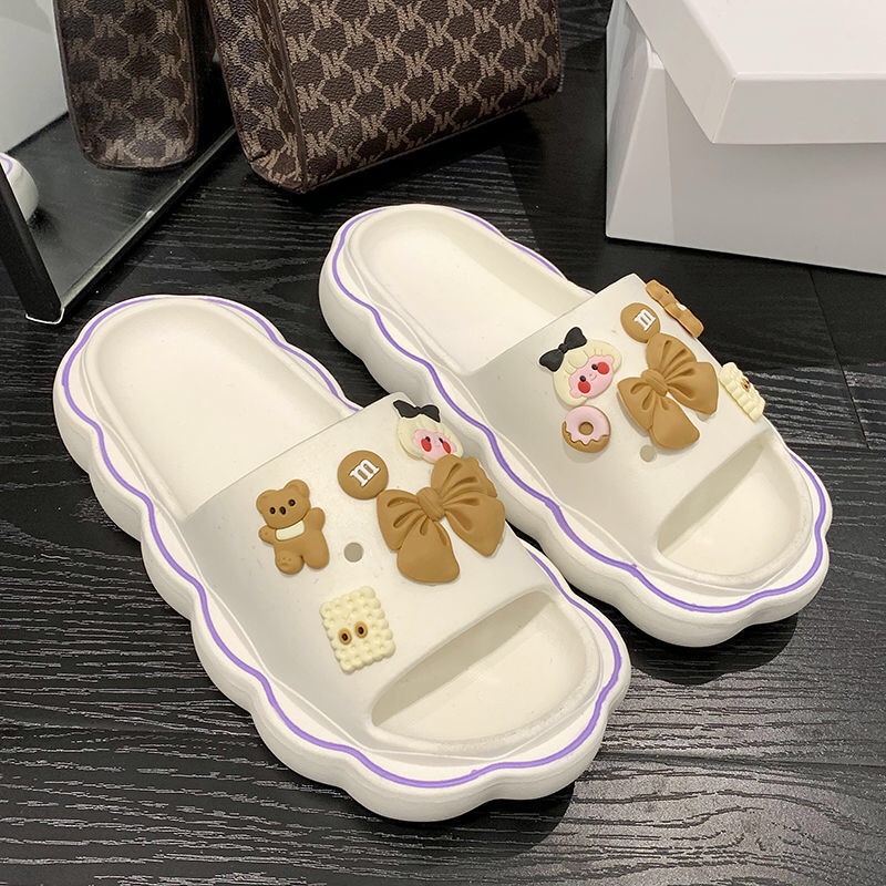 CUCI GUDANG SHOEGALERRY TG0881 Sandal Wanita Import Slip On Bear Awan