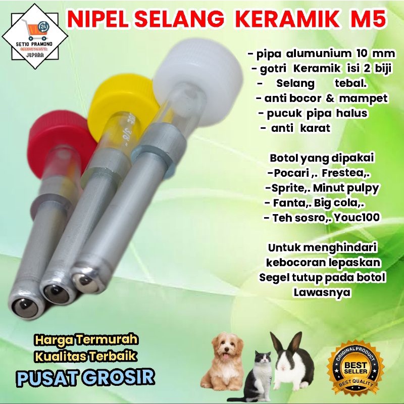 nipel kelinci selang keramik M5 nipel minum kelinci kucing musang hamster pipa tebal
