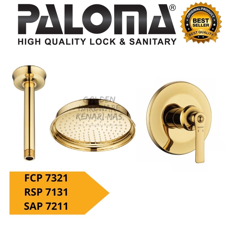 Jual Paloma Paket Rain Shower Set Keran Tanam Plafon Kamar Mandi Gold Shopee Indonesia