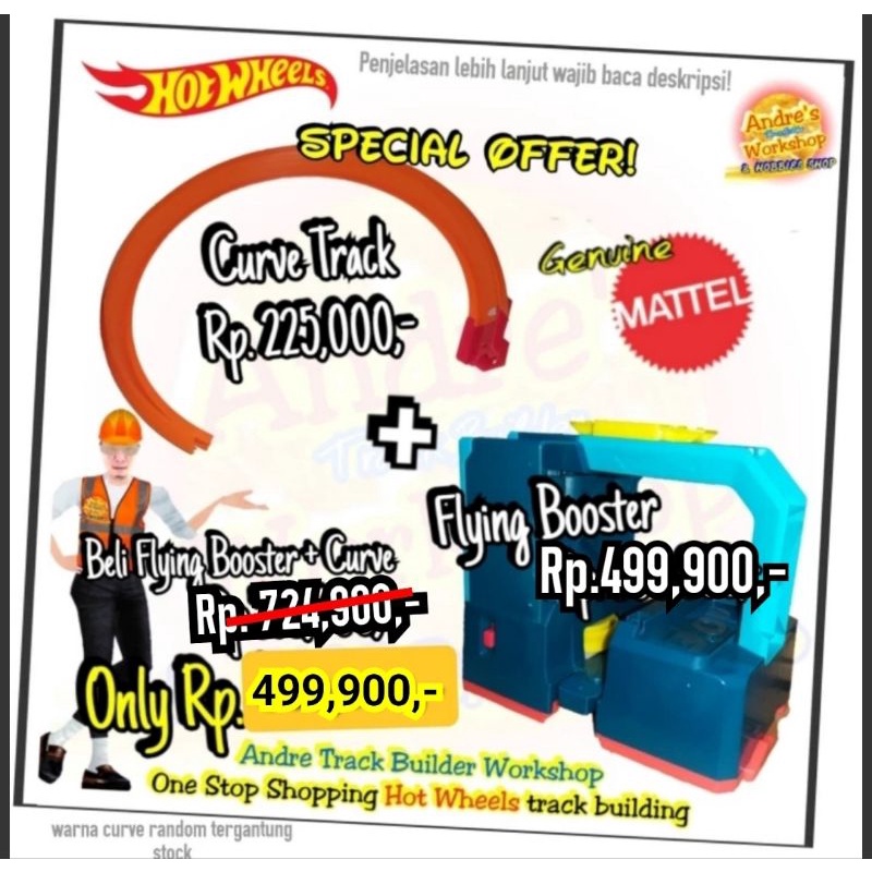 Hotwheels track Curve and Booster paket ori Mattel Hot Wheels track flying booster dan curve