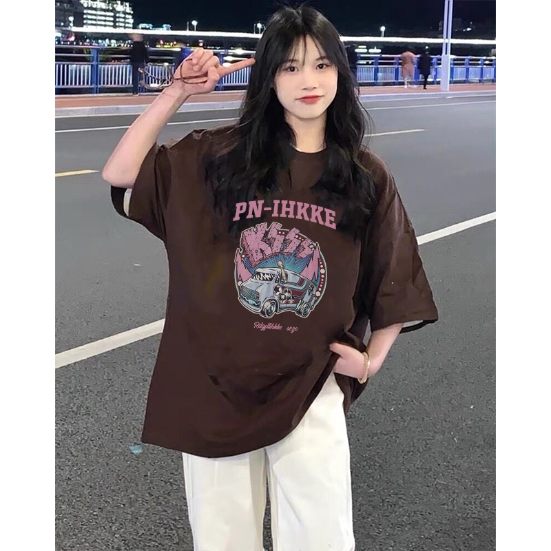 Kaos Oversize Korea Space Lucu Kaos Couple Unisex Car Korean Style/baju warna putih atasan wanita