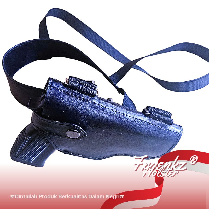 Holster bareta glock fn hs kulit asli selempang ketiak single