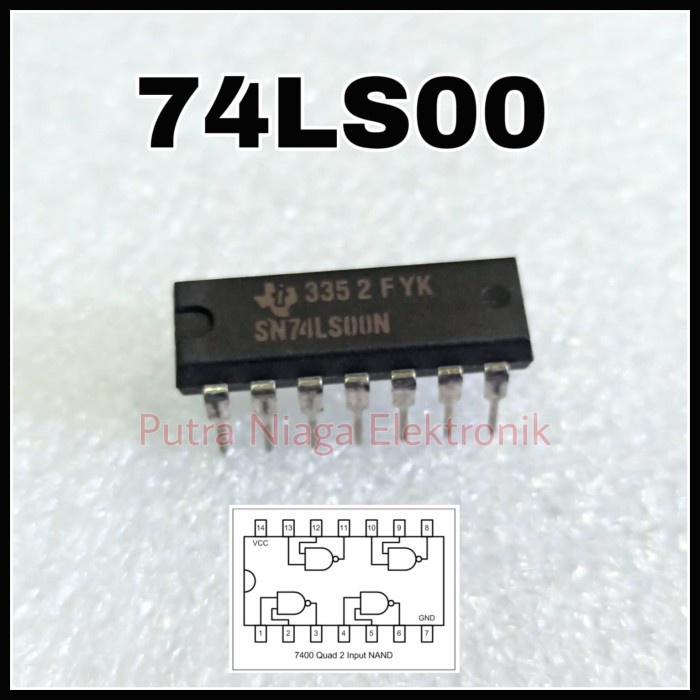 ic TTL 7400 74LS00 Quad NAND Gate Logic High Quality putr4n14 Segera Dapatkan