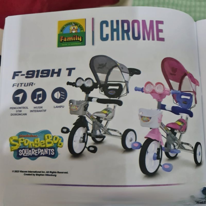 Sepeda R3 Roda 3 Stroller Anak Family Ban Karet F-919HT F 919 HT