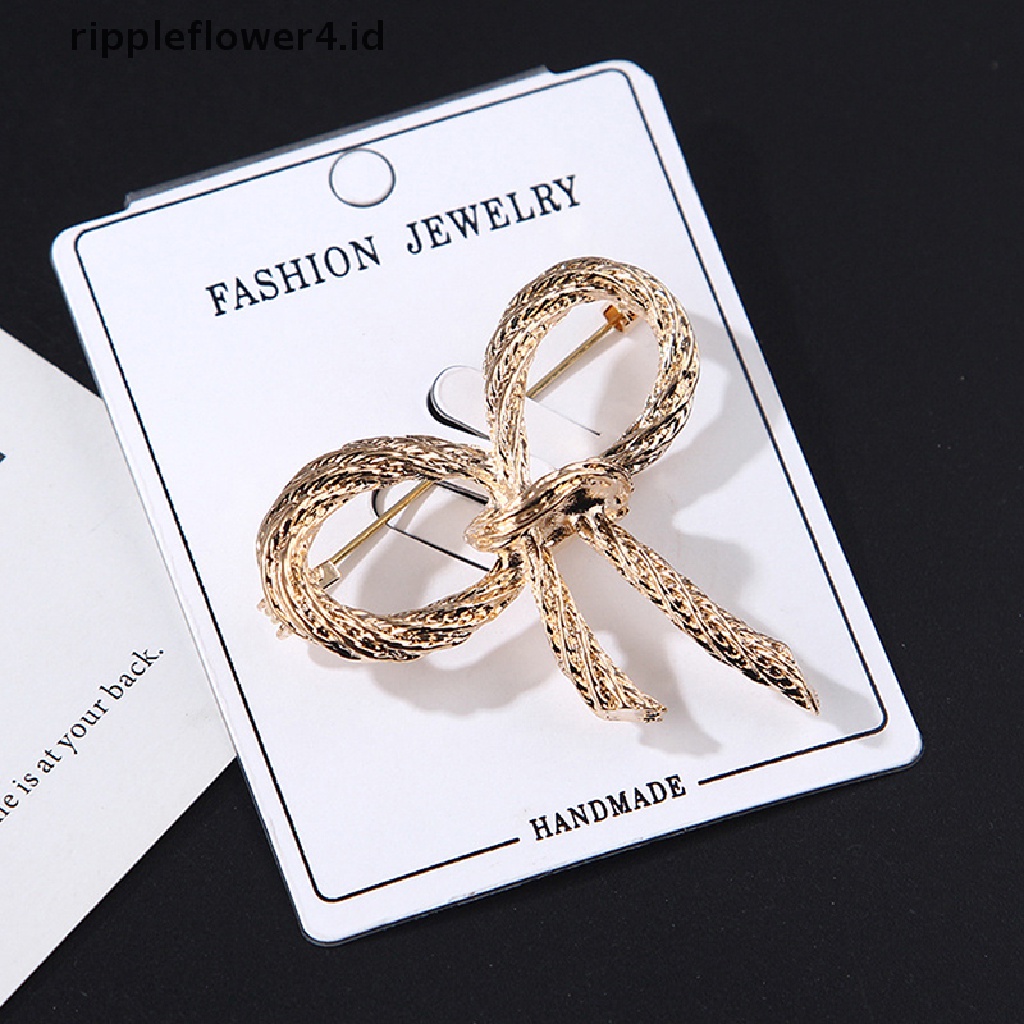 {rippleflower4.id} Bros Busur Fashion Untuk Wanita Ikatan Simpul Brooch Pin Safety Lapel Pin Brooch Aksesoris Perhiasan Pernikahan~