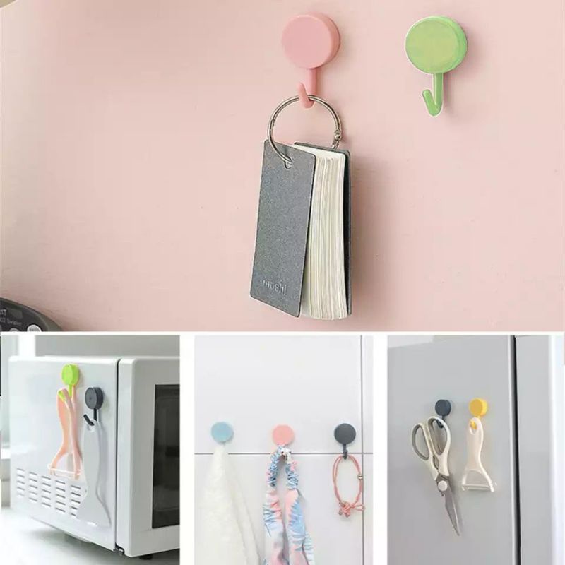 Gantungan Hook Baju Macaron Bulat Tempel Sinding / Wall Hook