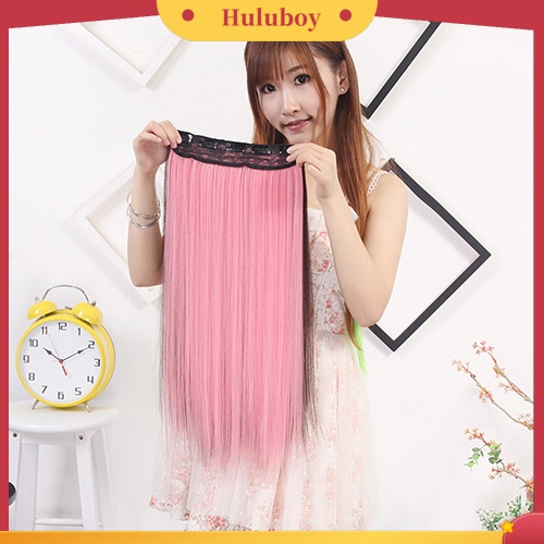 Wig Rambut Extension Model Panjang Lurus Warna Campur Untuk Wanita