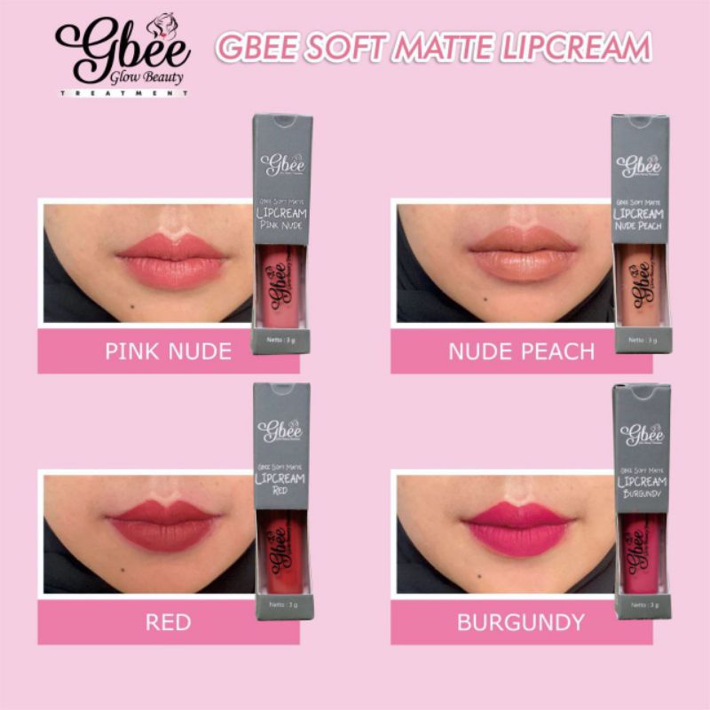 New - Gbee glow beauty lip cream matte nude lipstik gbee glow beauty