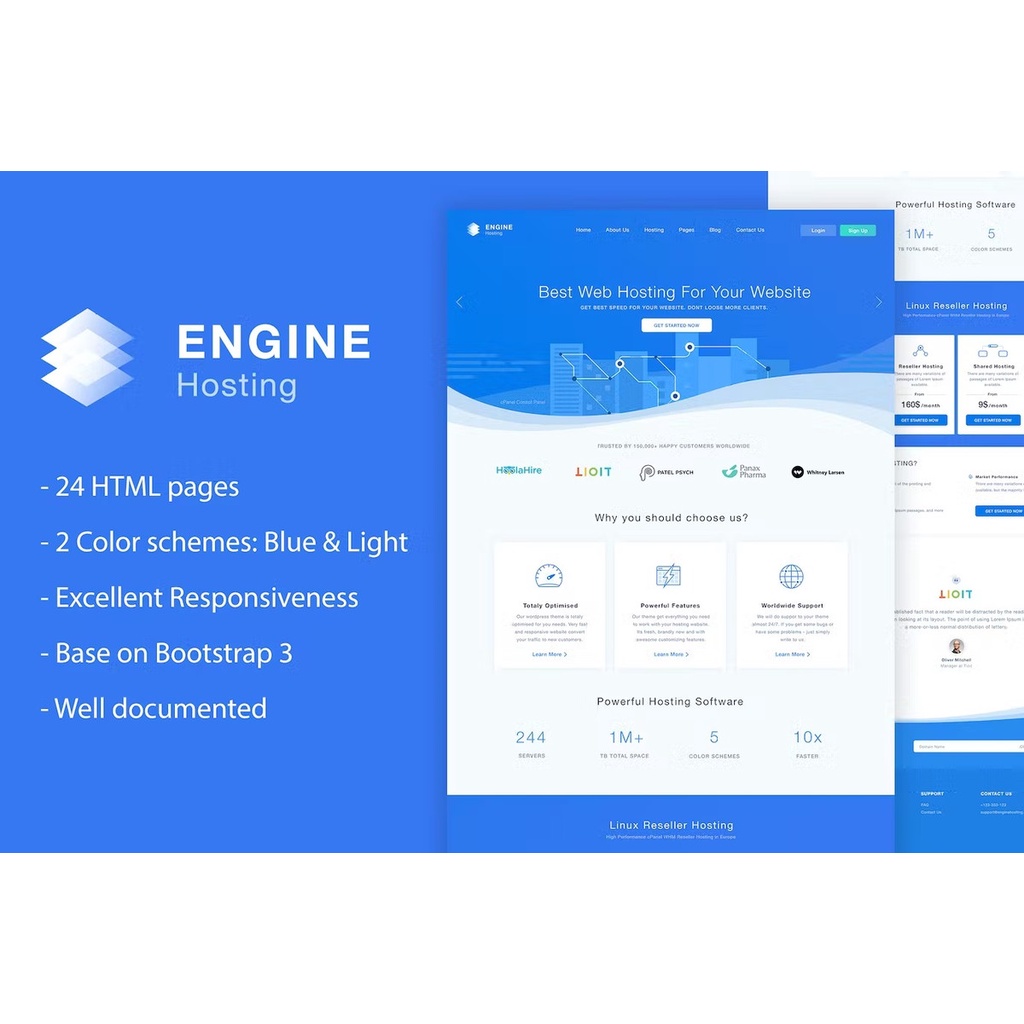 Landing HTML Page - Engine Hosting HTML Template