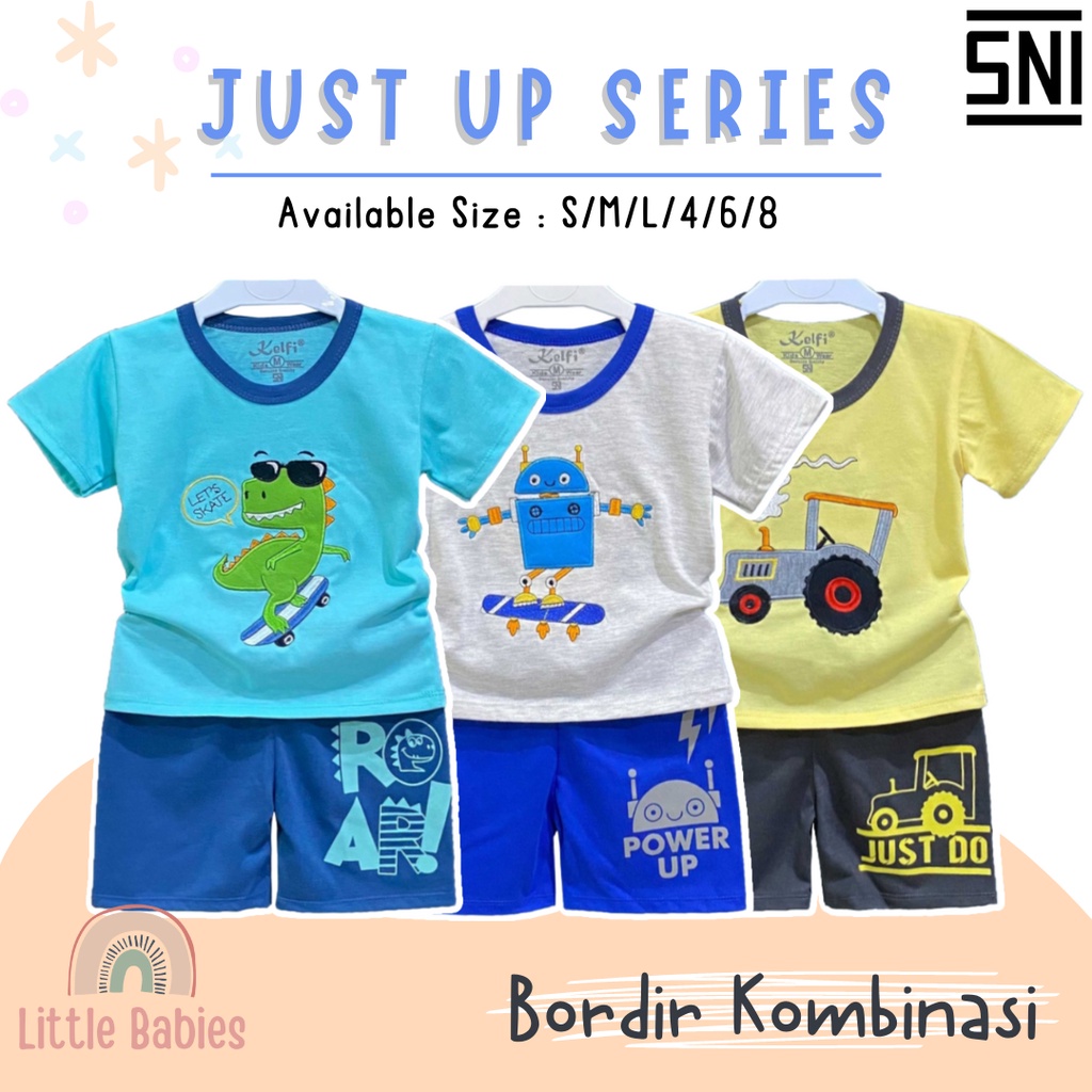 SETELAN BAJU ANAK LAKI LAKI &quot;BORDIR JUST UP EDITION&quot; / SETELAN BAJU ANAK KELFI