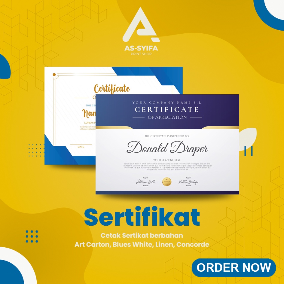 

Sertifikat Piagam Penghargaan A4 Kertas Art Carton BW Linen