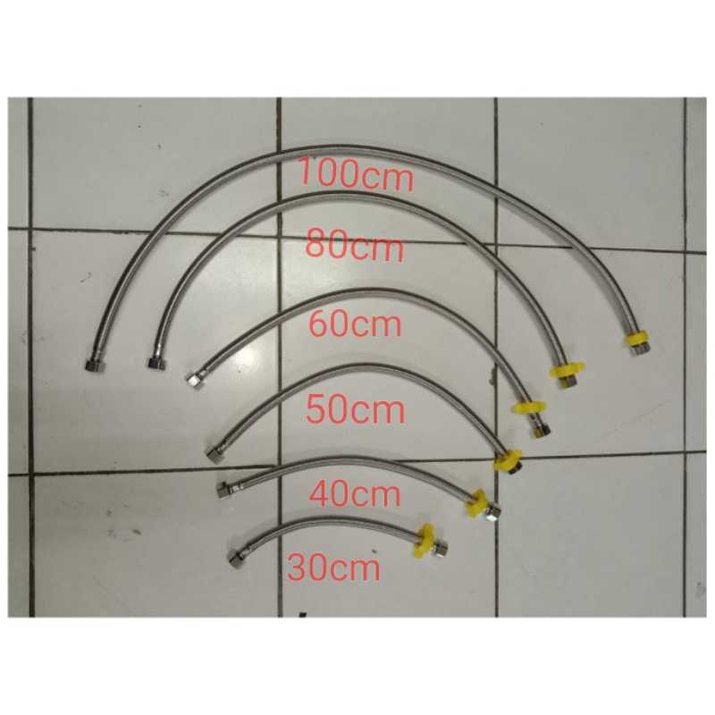 Selang Fleksibel Kloset /Wastafel 30cm,40cm,50cm,60cm,80cm,100cm