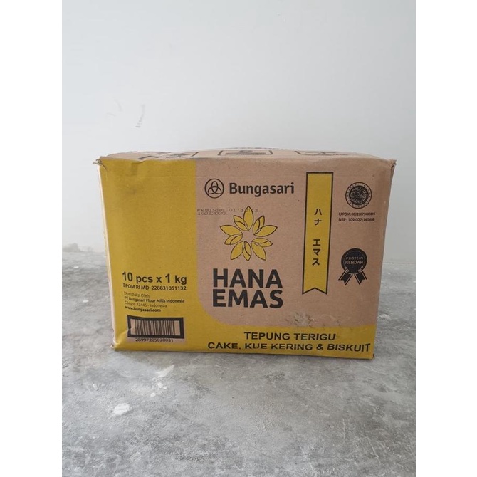 

Hana Emas Tepung Terigu Untuk Cake, Kue Kering & Biskuit 10 X 1 Kg Premium