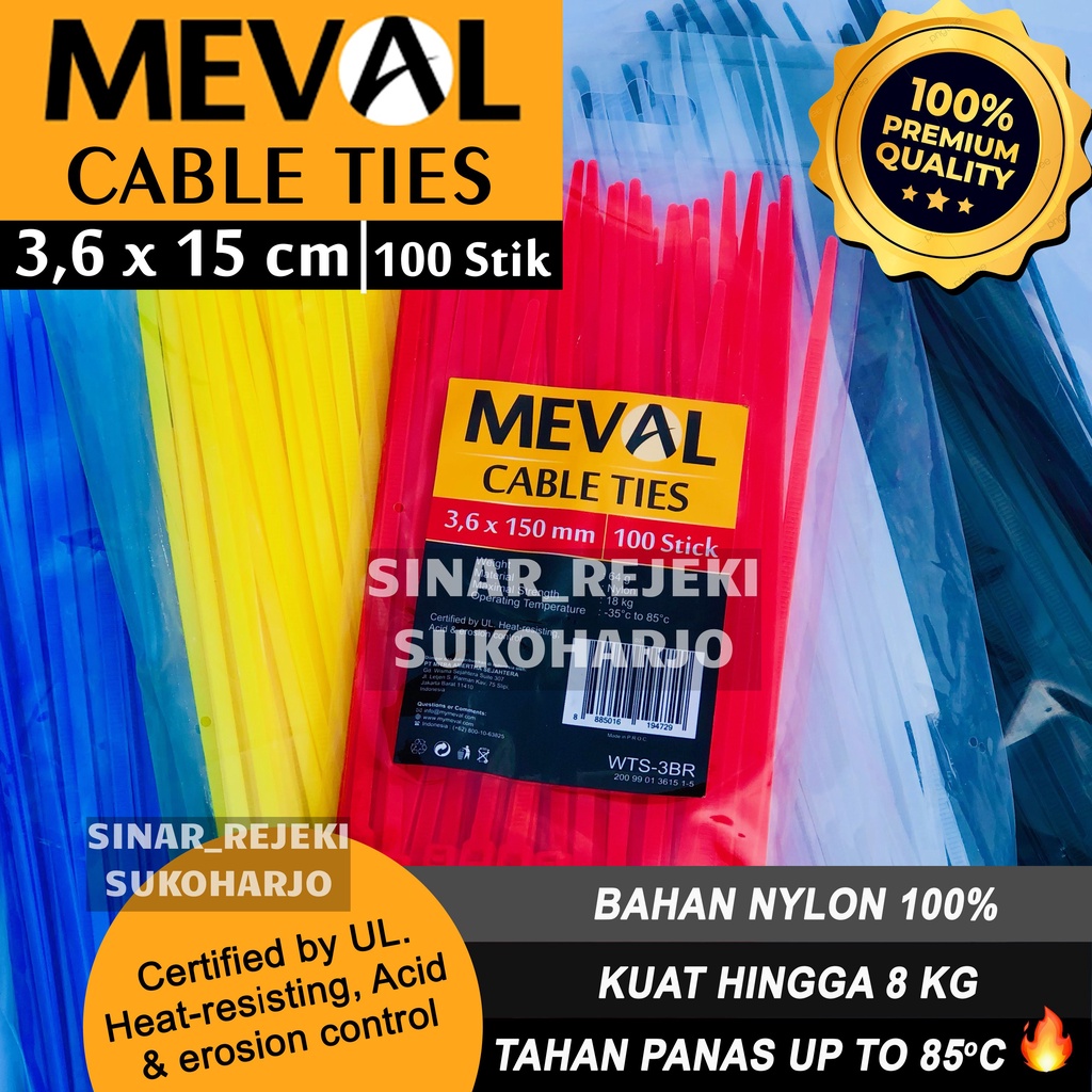 MEVAL Kabel ties Cable tie 3.6x150MM /15CM 3.6