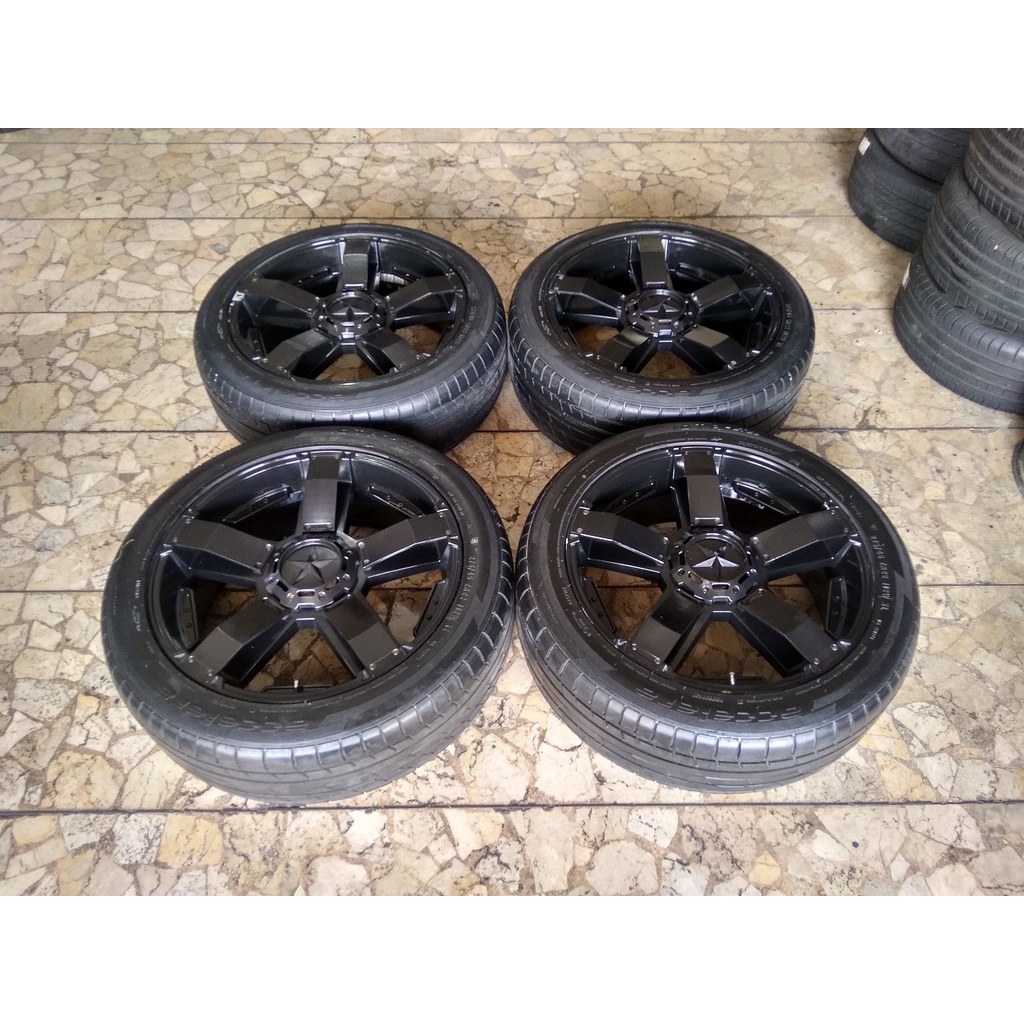 VELG MOBIL RACING RASTA RING 22 LEBAR 9 LUBANG BAUT PCD 6x114, 6x139,7 + BAN ACCELERA 275/45 R22