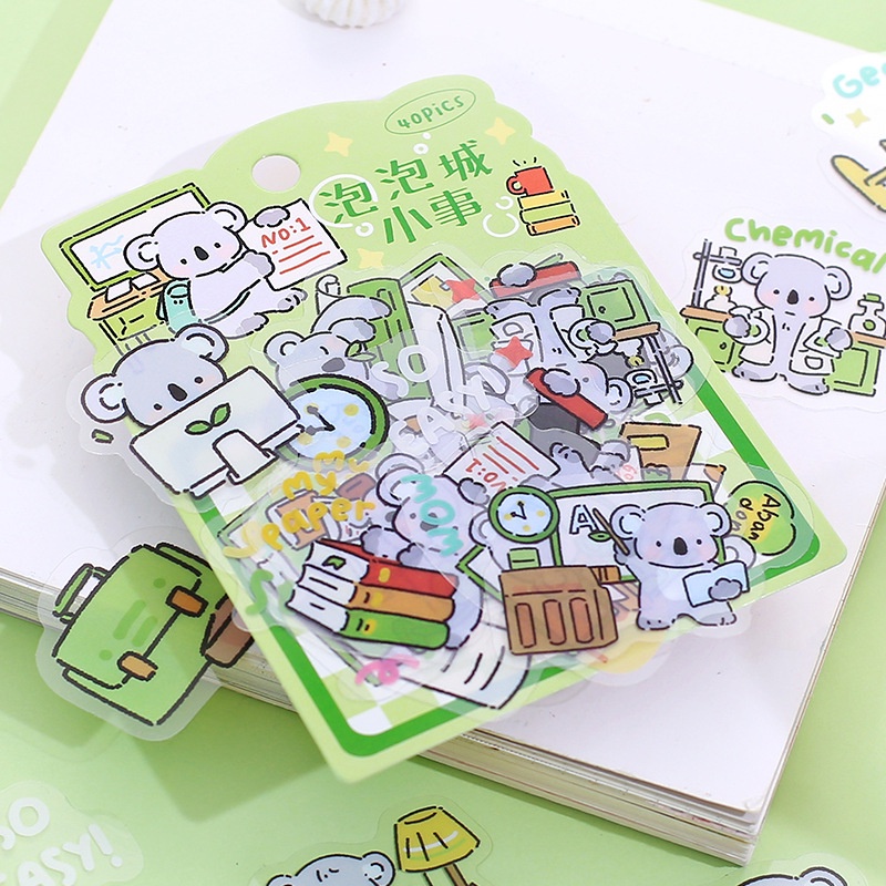 

Animals of Bubble City Flake Stickers Set