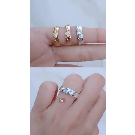 Cincin ring mp 1 +list / wedding ring / cincin perak asli silver 925 lapis emas/ cincin fashion pria &amp;wanita terbaru