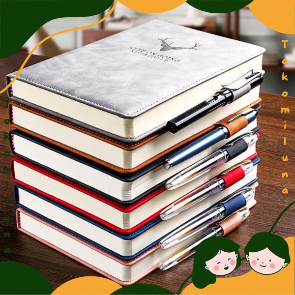 

Notebook keep going on leather buku tulis catatan planner model classic simple polos isi tebal HB1202