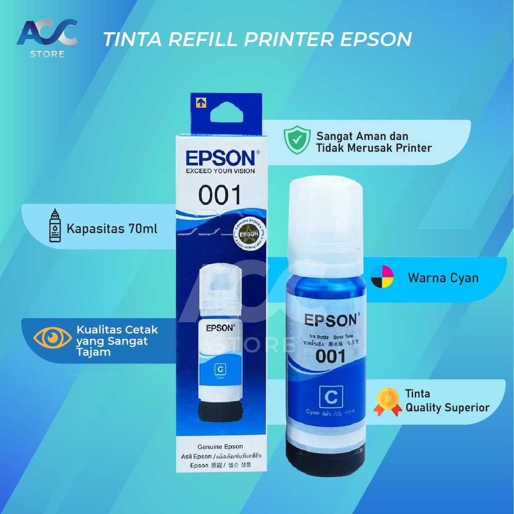 1 SET 4 PCS Tinta Epson 001 Isi Ulang Printer L4150 L4160 L6190 L6160 L6170