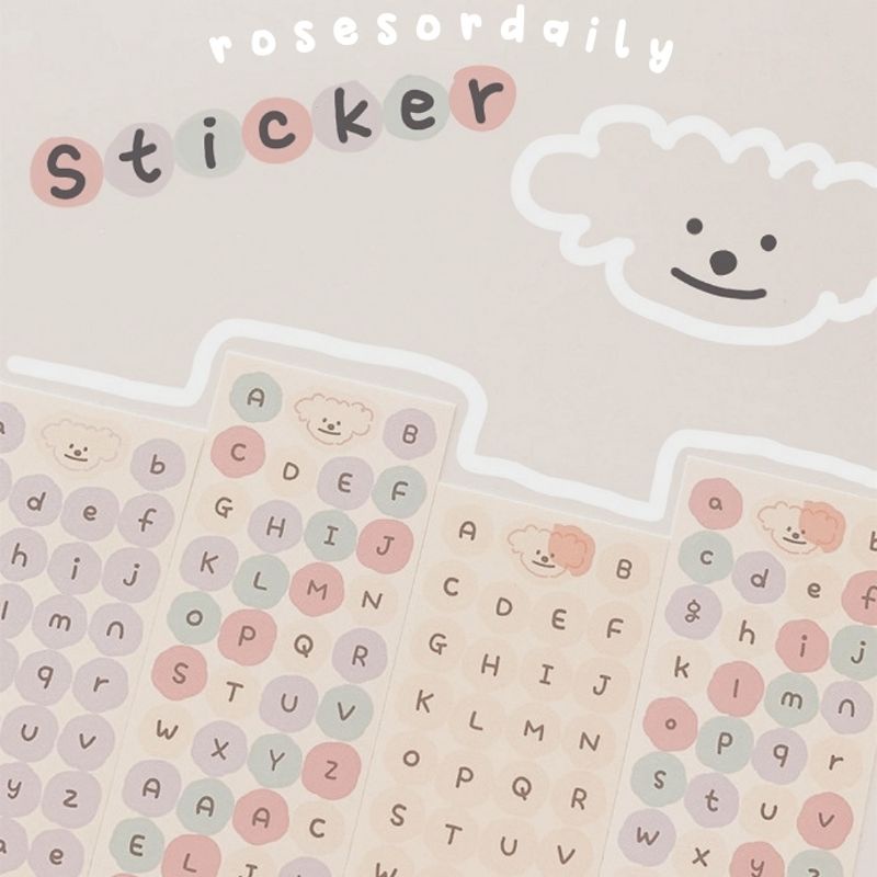 

STICKER DESAIN ALPHABET CUTE/STIKER HURUF BERWARNA