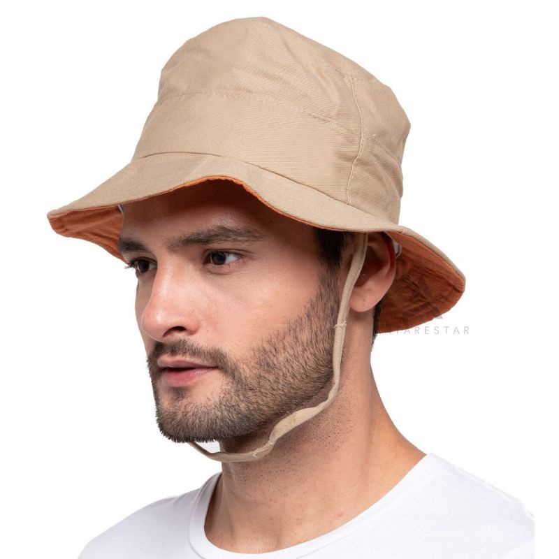 Topi Rimba Gunung Hiking Bucket Hat Korea Bolak Balik Fashion Kekinian Pria Wanita Hutan Memancing