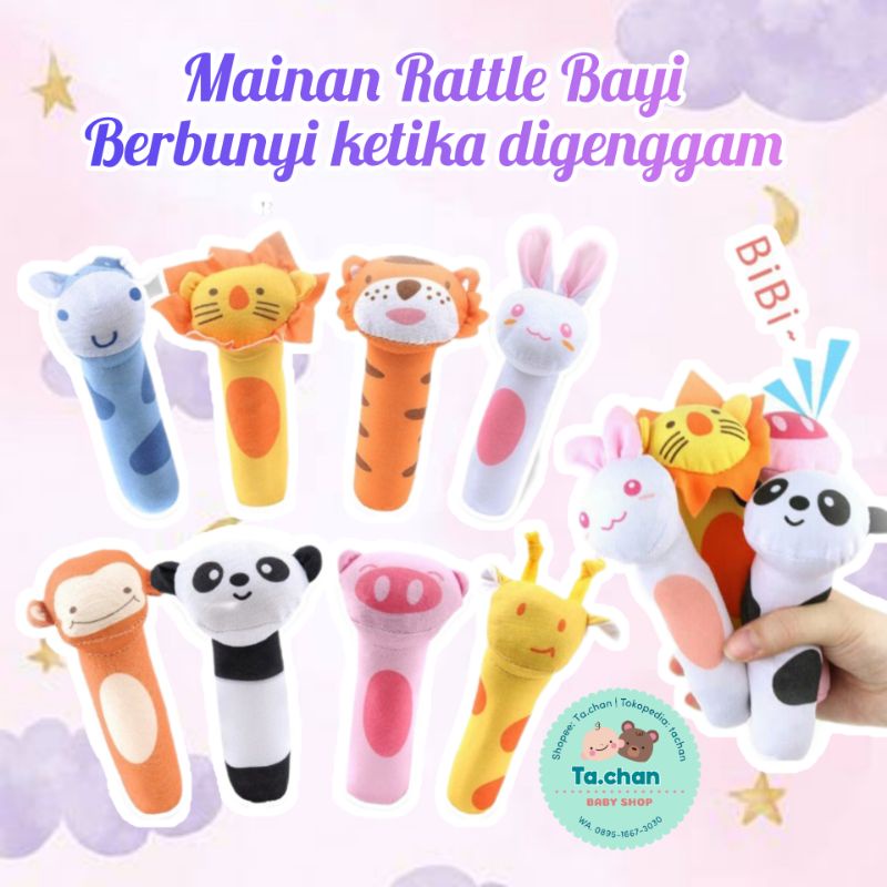 Mainan Tangan Bayi Bunyi / Boneka Tangan Bayi /Boneka genggam bayi toet toet/ Baby Hand Rattle