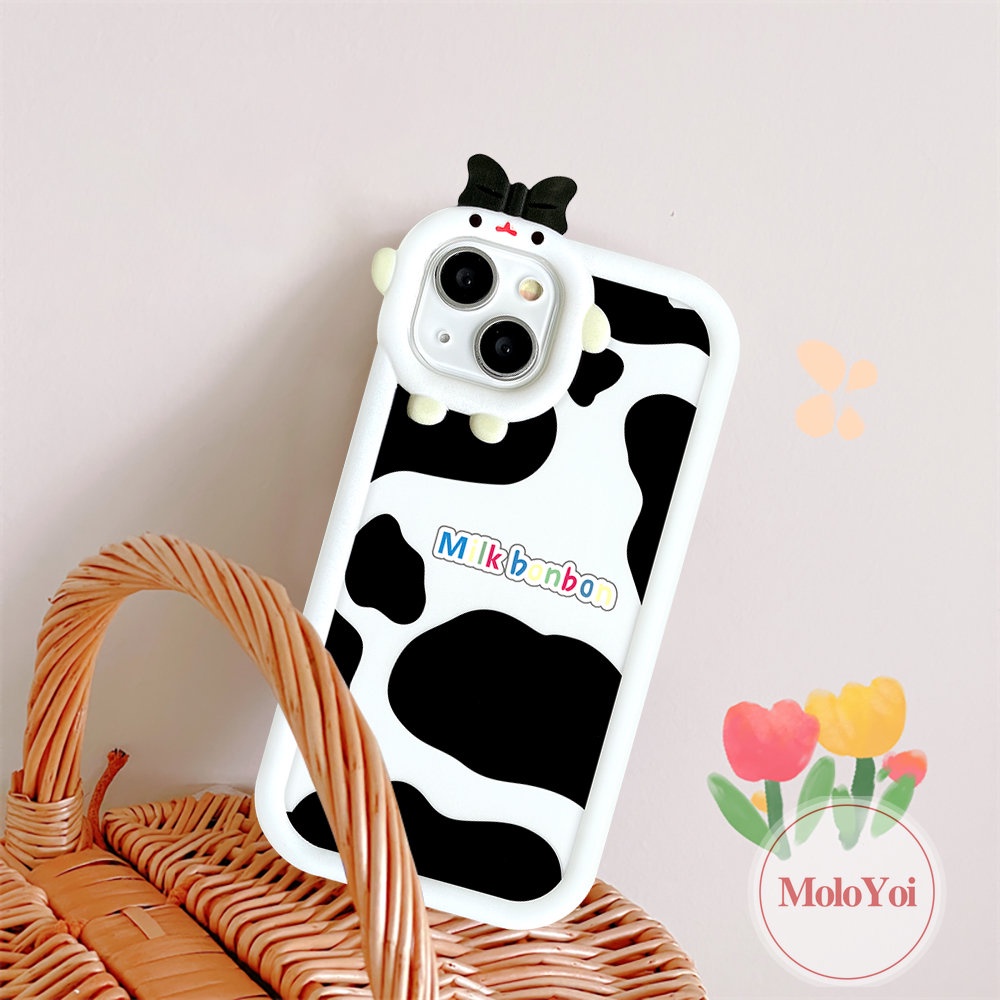 Soft Case Motif Kartun Sapi 3D Untuk iPhone 11 6 6s 7 8 14 Plus XR 14 12 13 Pro MAX X XS MAX SE 2020