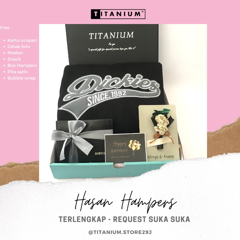 

HAMPERS BOX HASAN GIFT BOX CUSTOM KADO ULTAH KADO PACAR HAMPERS CUSTOM KADO WISUDA HADIAH CUSTOM
