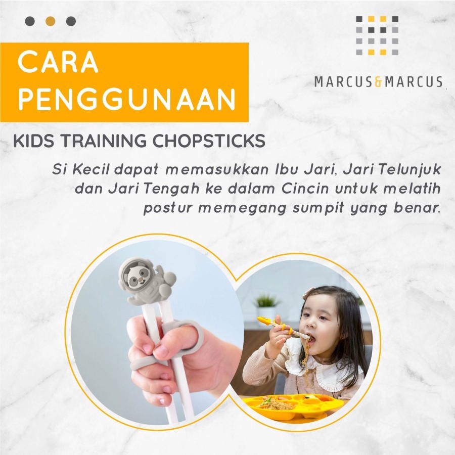 Marcus and Marcus | Kids Training Chopsticks Gray Panda