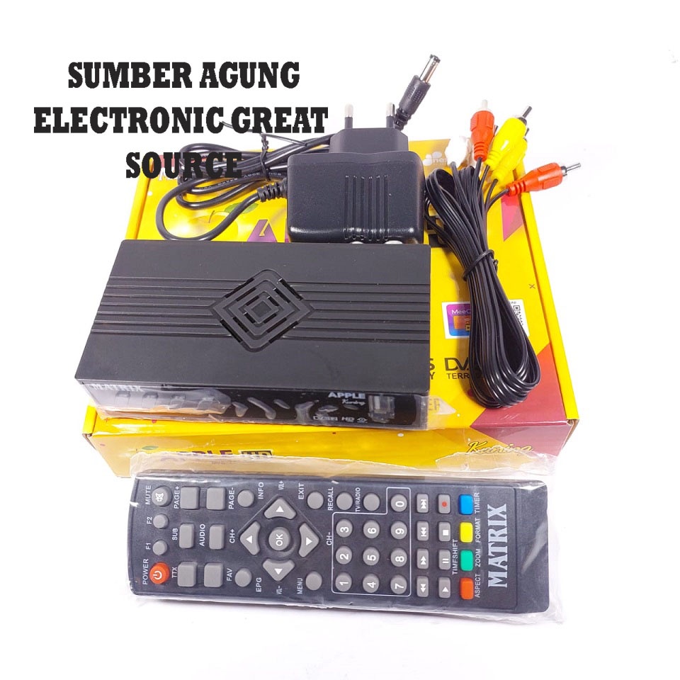 STB Matrix Apple HD KUNING DVB-T2 Digital Terrestrial Receiver Segala TV