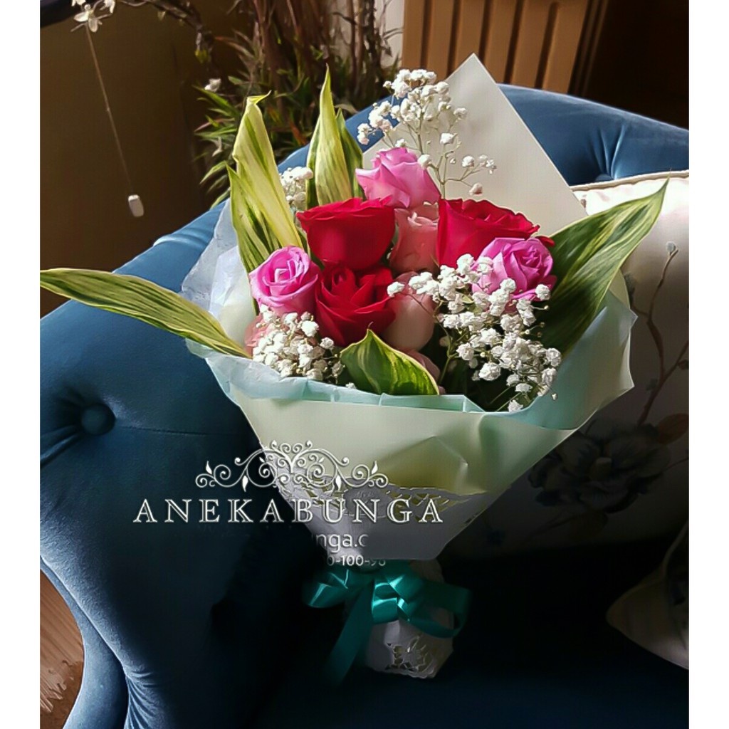 Buket Bunga Mawar Asli Fresh Rose Hand Bouquet Bucket Ulang Tahun Wisuda Souvenir Pernikahan Wisuda