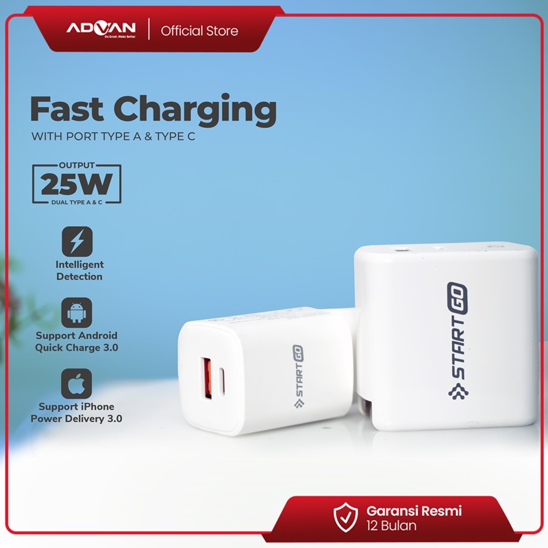 STARTGO kepala charger fast charging 25w fast charger quick charge 3.0