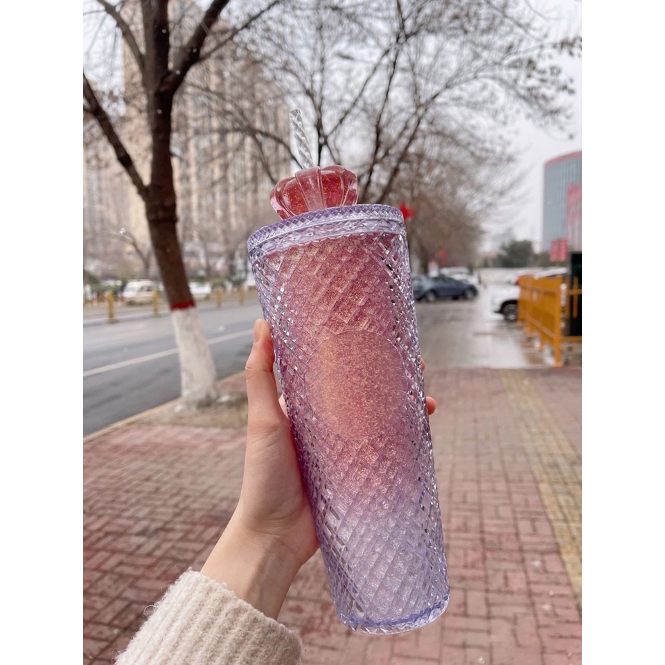 710ml Starbucks Senior Mahkota-Pink Merah Muda Tumbler Durian Cup - Perfect for Christmas